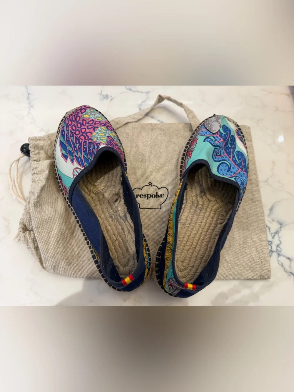 Respoke x Hermès Silk Scarf Espadrilles Size 36
